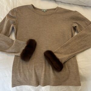 Cynthia Rose Taupe Long Sleeve Top